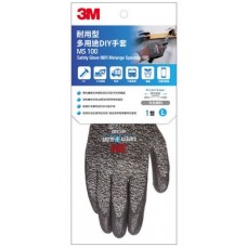 3M MS100 L碼 耐用型多用途DIY手套 灰色